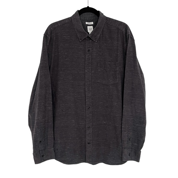 GAP Other - Gap heathered charcoal grey casual long sleeve button down shirt